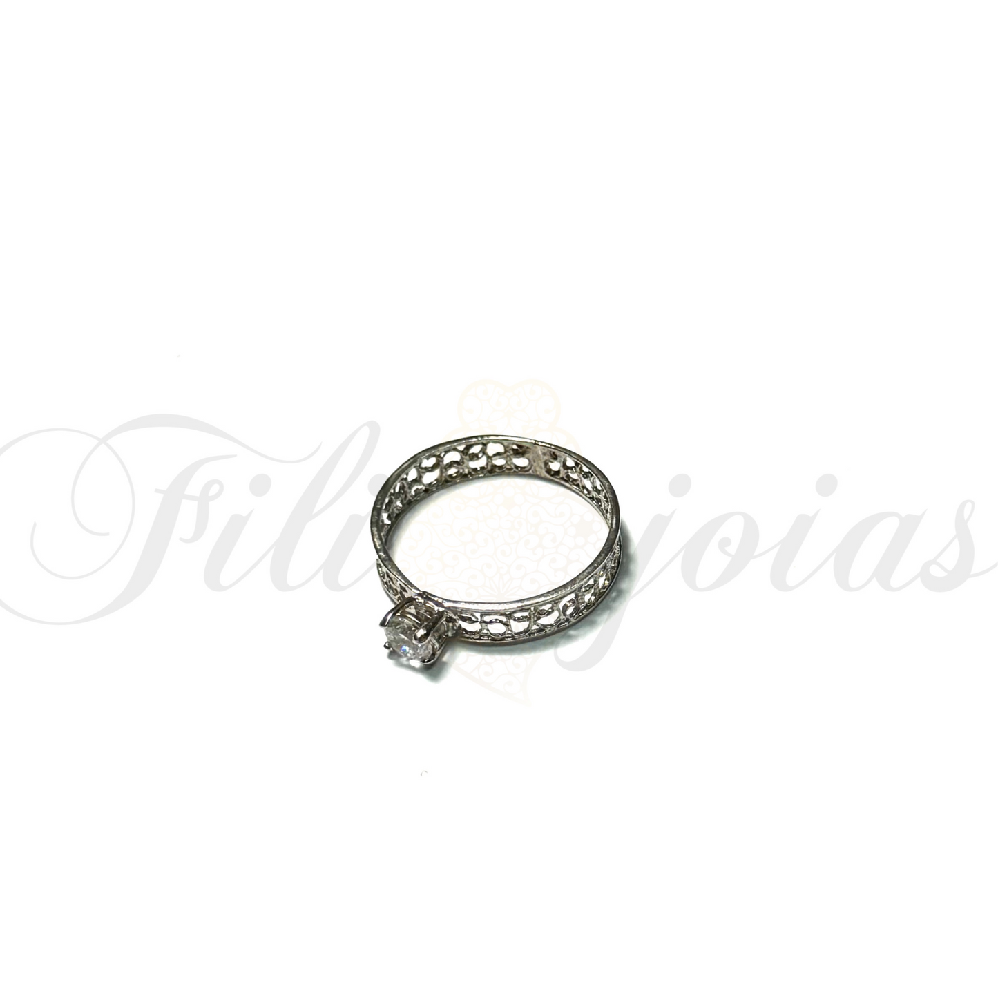 Anel Solitário de Filigrana