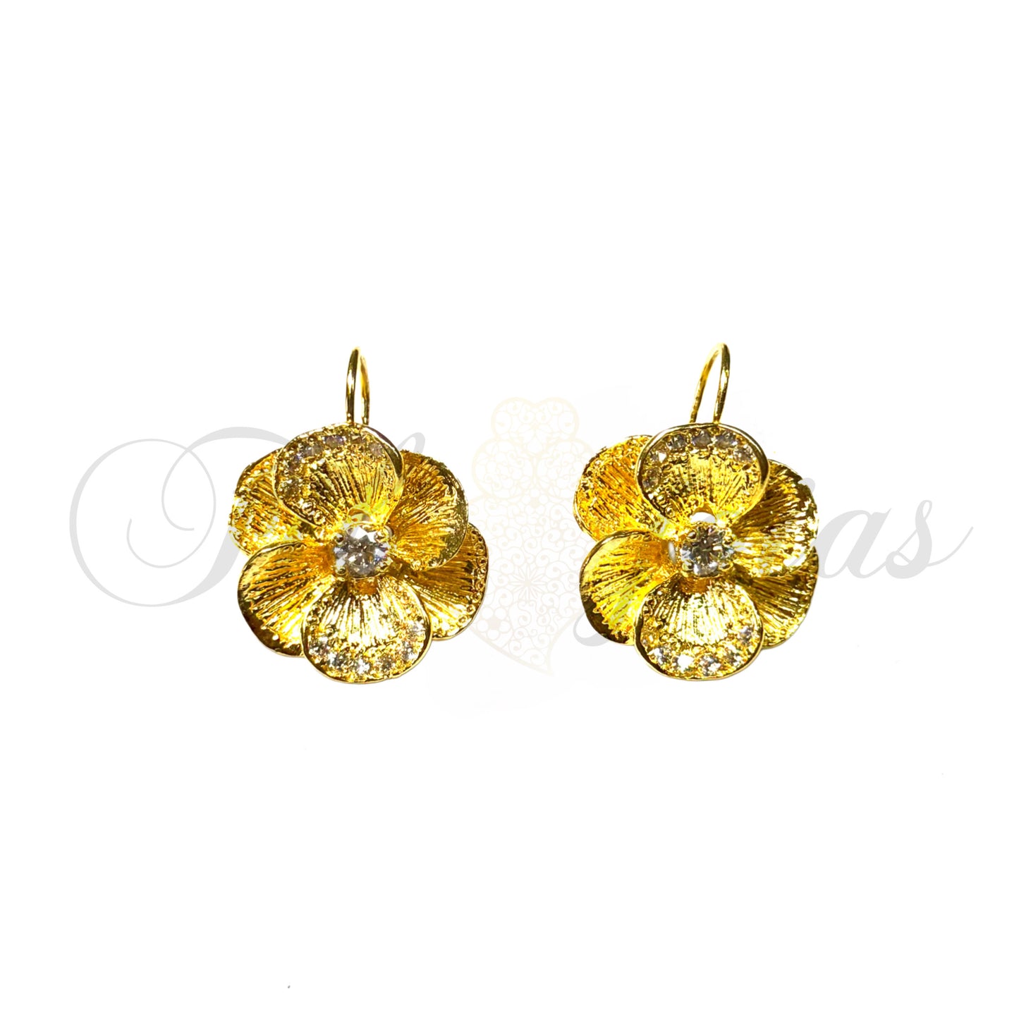 Brinco Flor de Zircónias Estilo 2