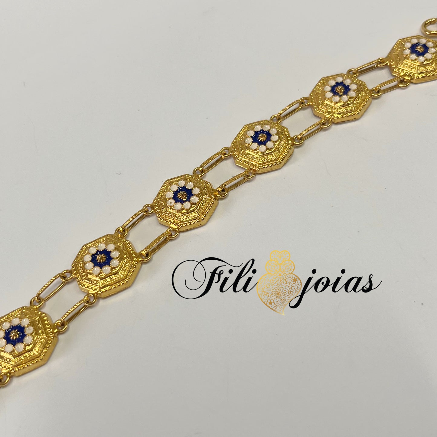 Pulseira de Esmalte estilo flor