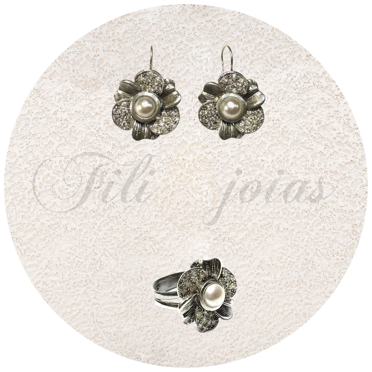 Conjunto Flor de Zircónias