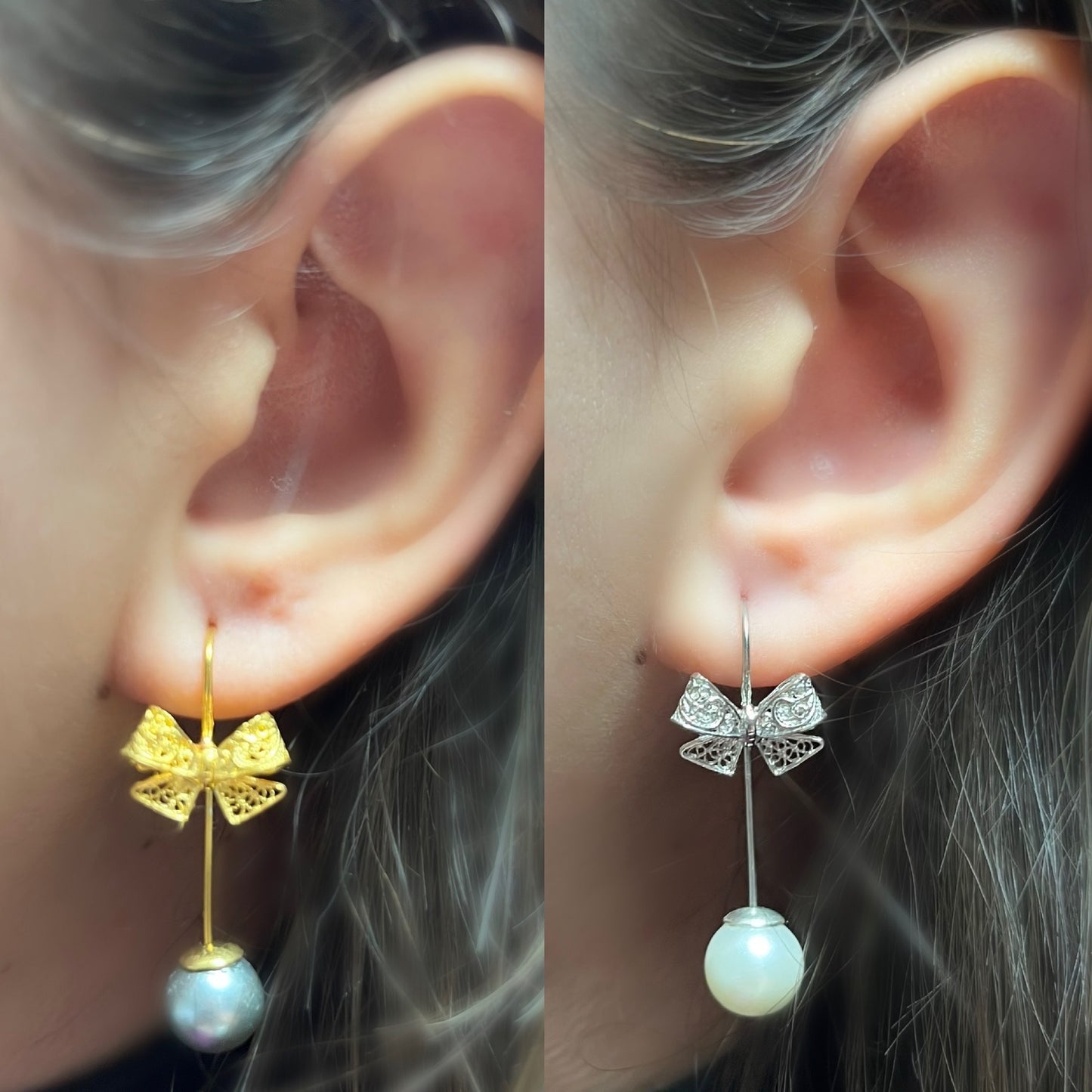 Brinco Pérola de Laço