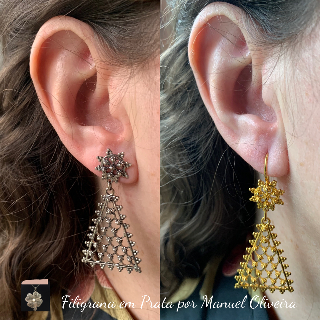 Brinco Triângulo Rendado (Tamanho Pequeno)