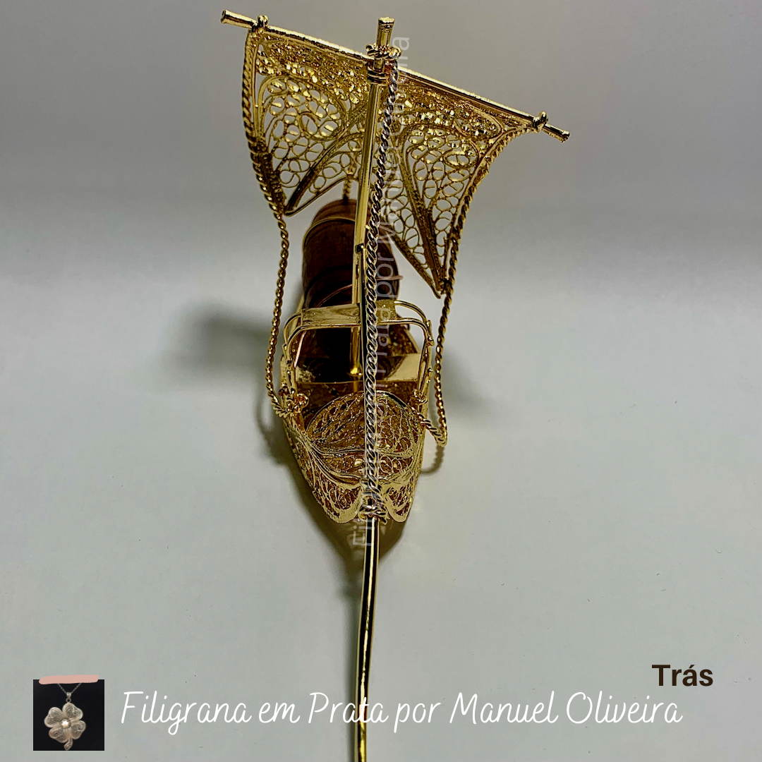 Barco Rabelo em filigrana 100% manual