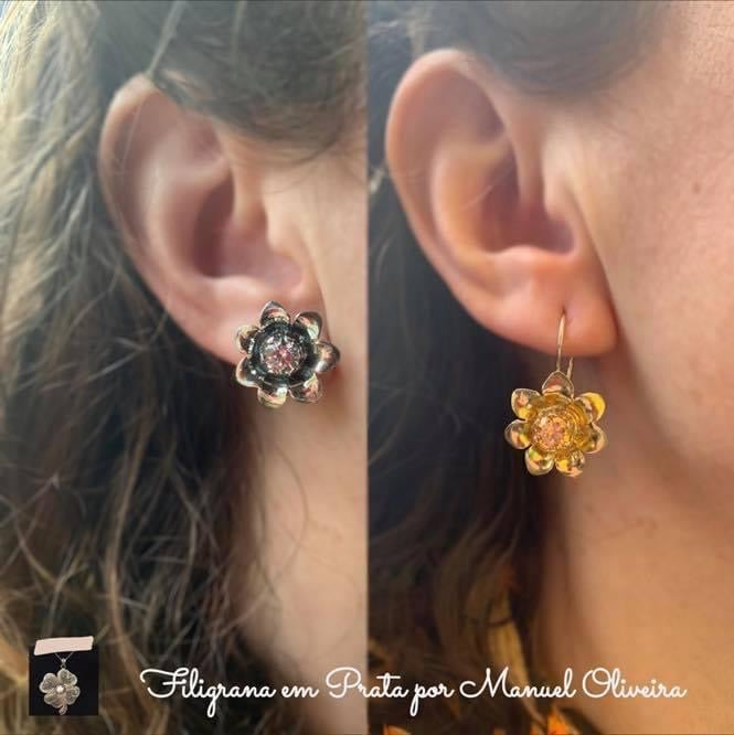 Brinco Flor de Cristal