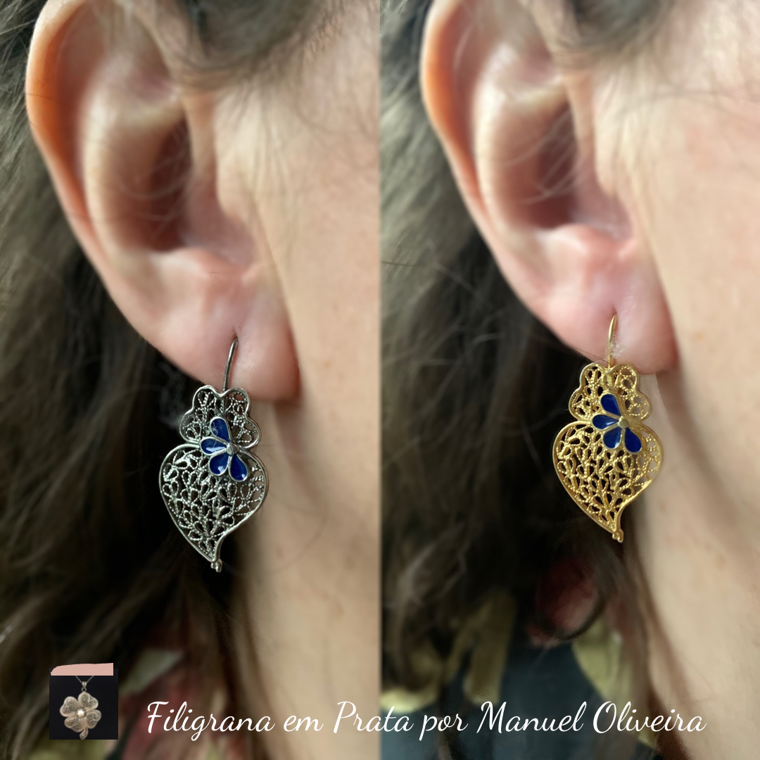 Brinco Coração de Viana Esmaltado