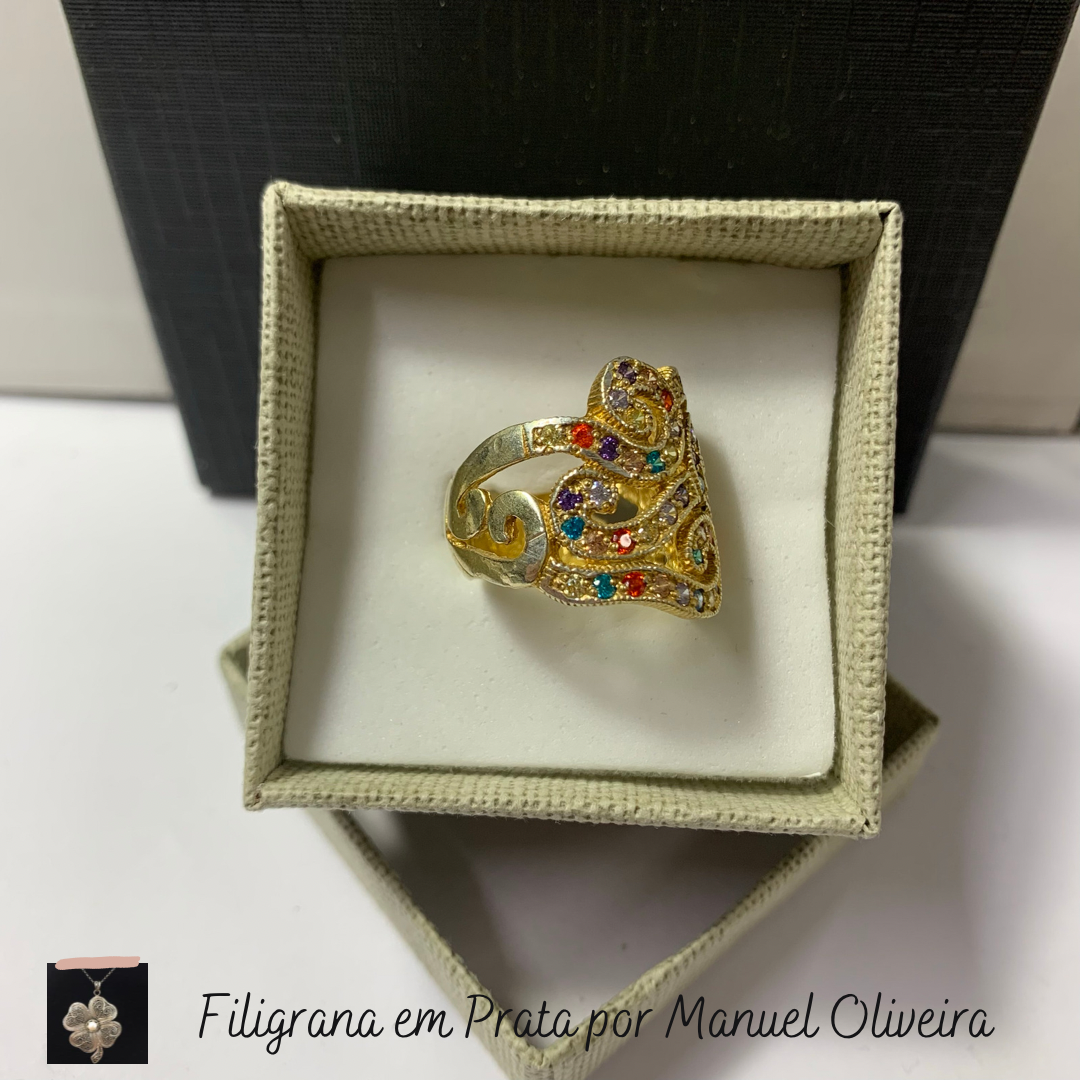 Anel de Zircónias Coloridas