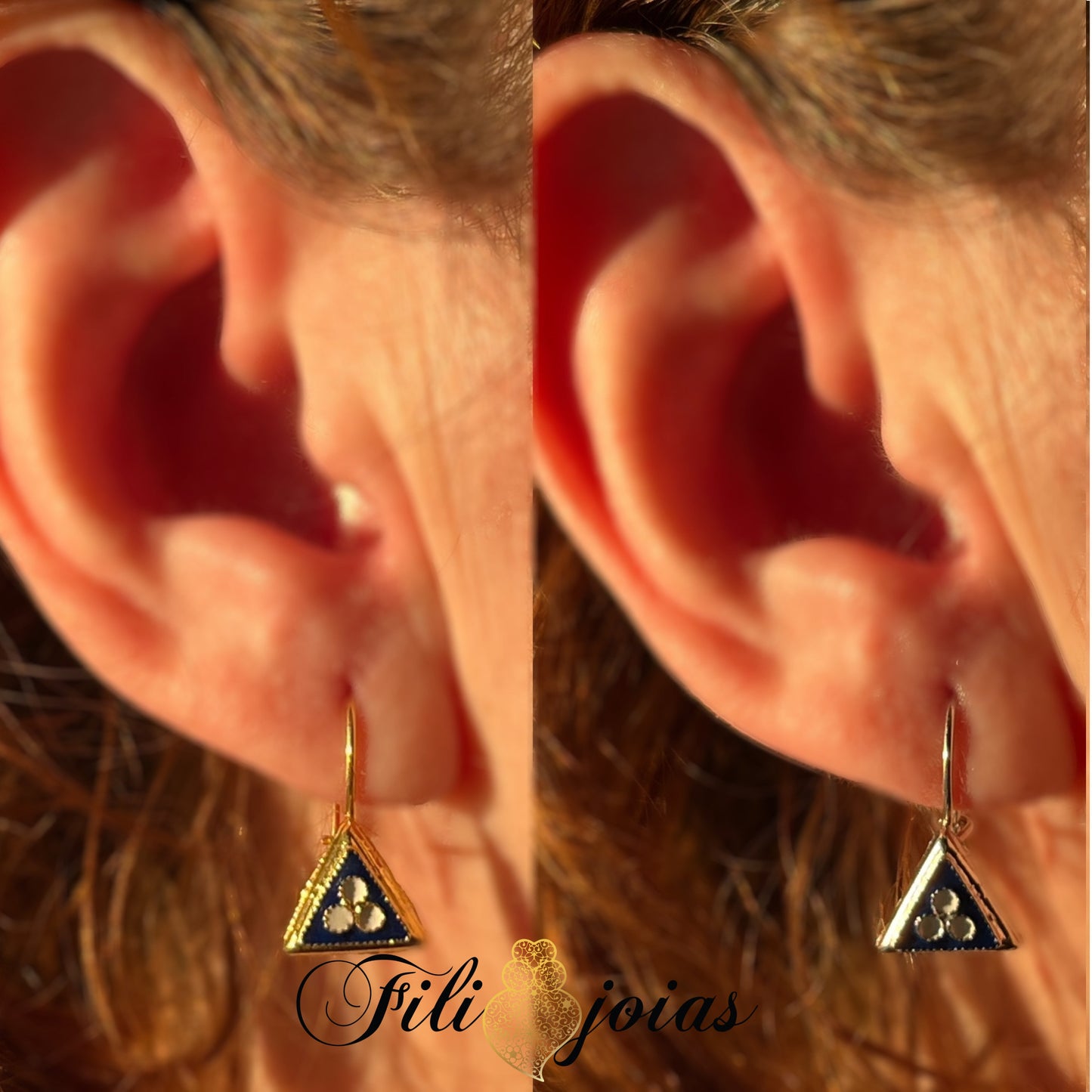 Brinco Triângulo de Esmalte (Tamanho S)