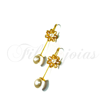 Brinco Flor de Pérola Moderno