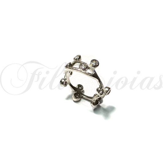 Anel de Zircónias Brancas