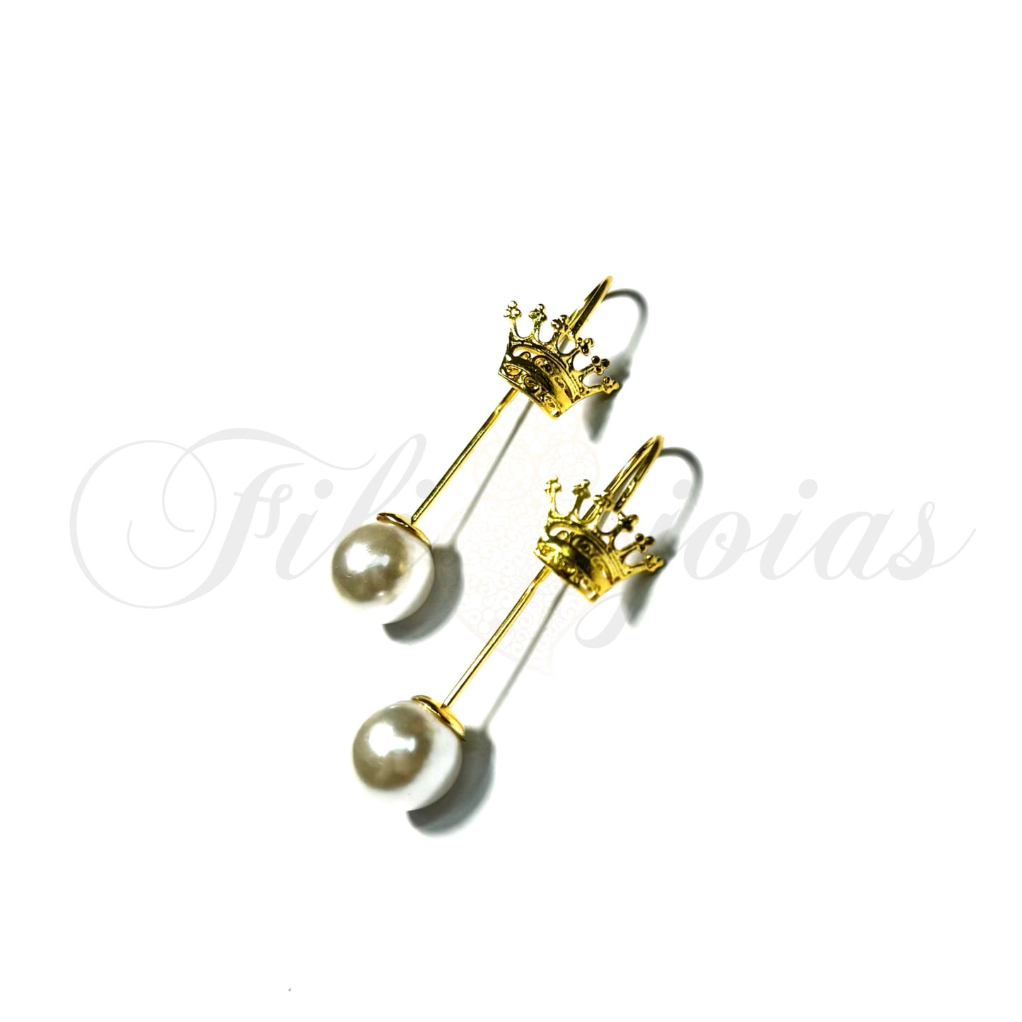 Brinco Pérola com Coroa