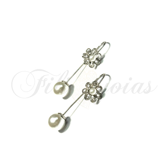 Brinco Flor de Pérola Moderno