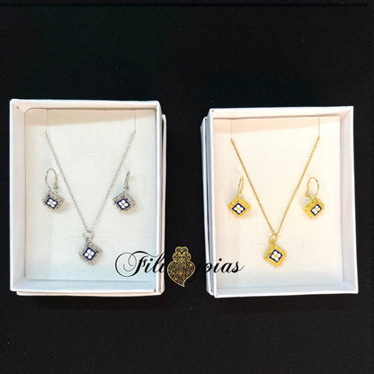 Conjunto Losango de Esmalte com Caramujos (tamanho S)