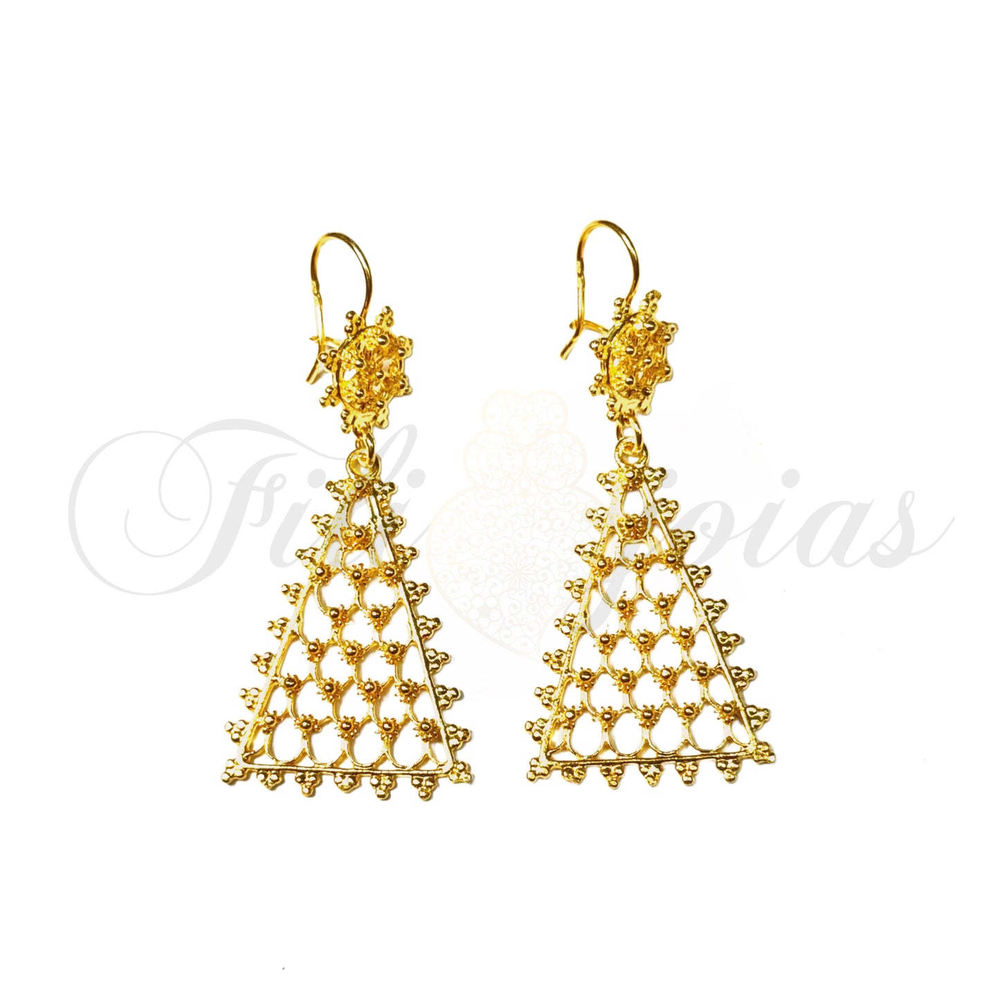 Brinco Triângulo Rendado (Tamanho Pequeno)