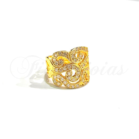 Anel de Zircónias Brancas