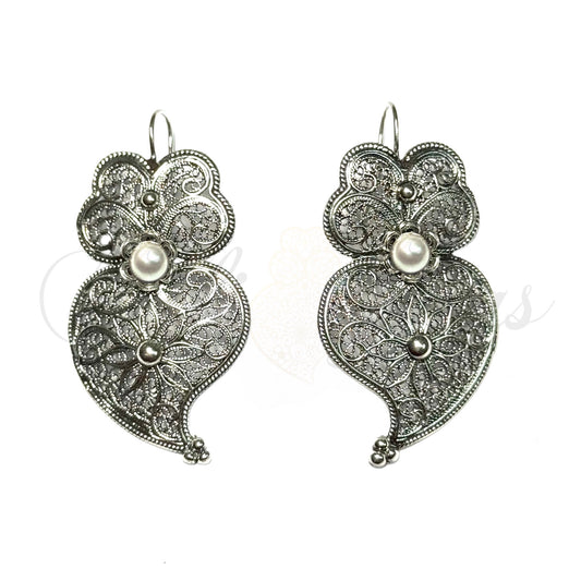 Brinco Coração de Viana c/ Pérola