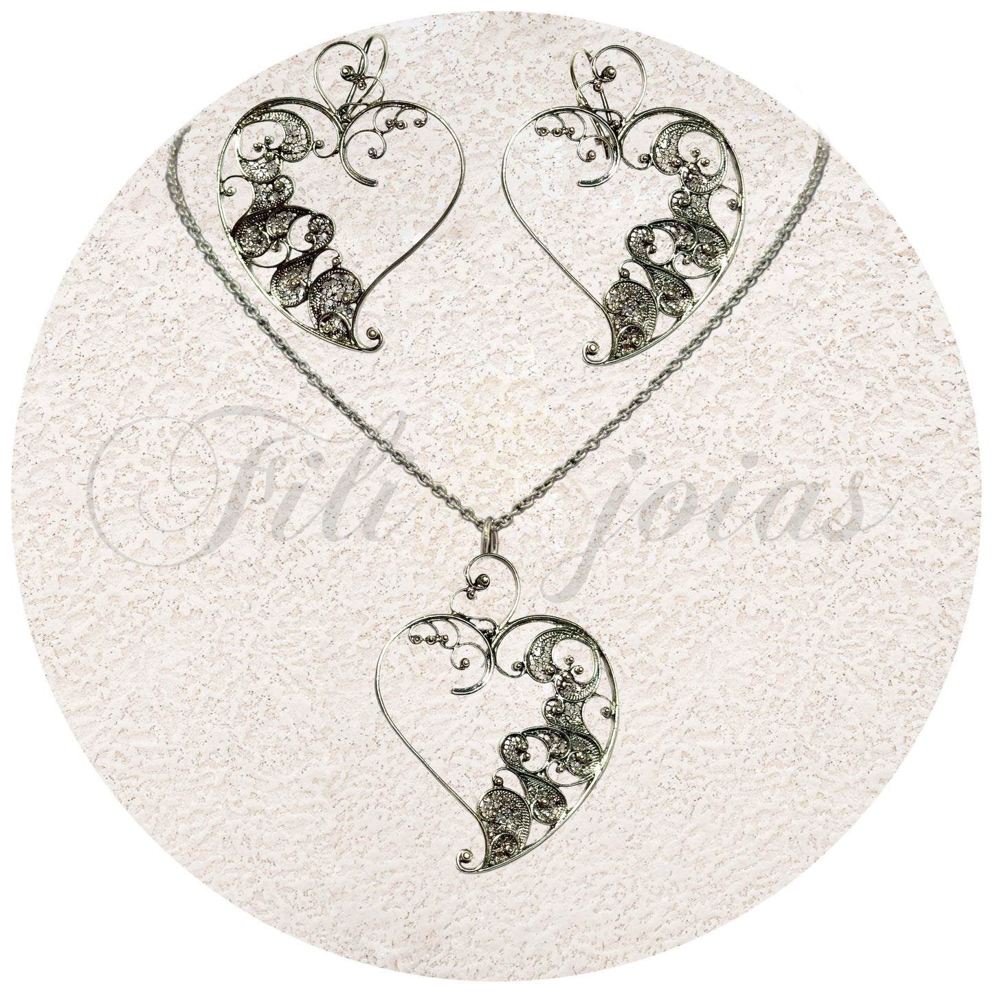 Conjunto Coração de Filigrana