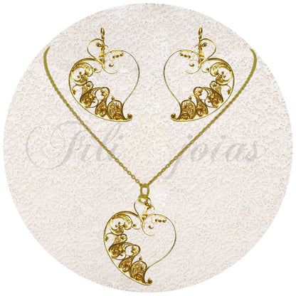 Conjunto Coração de Filigrana