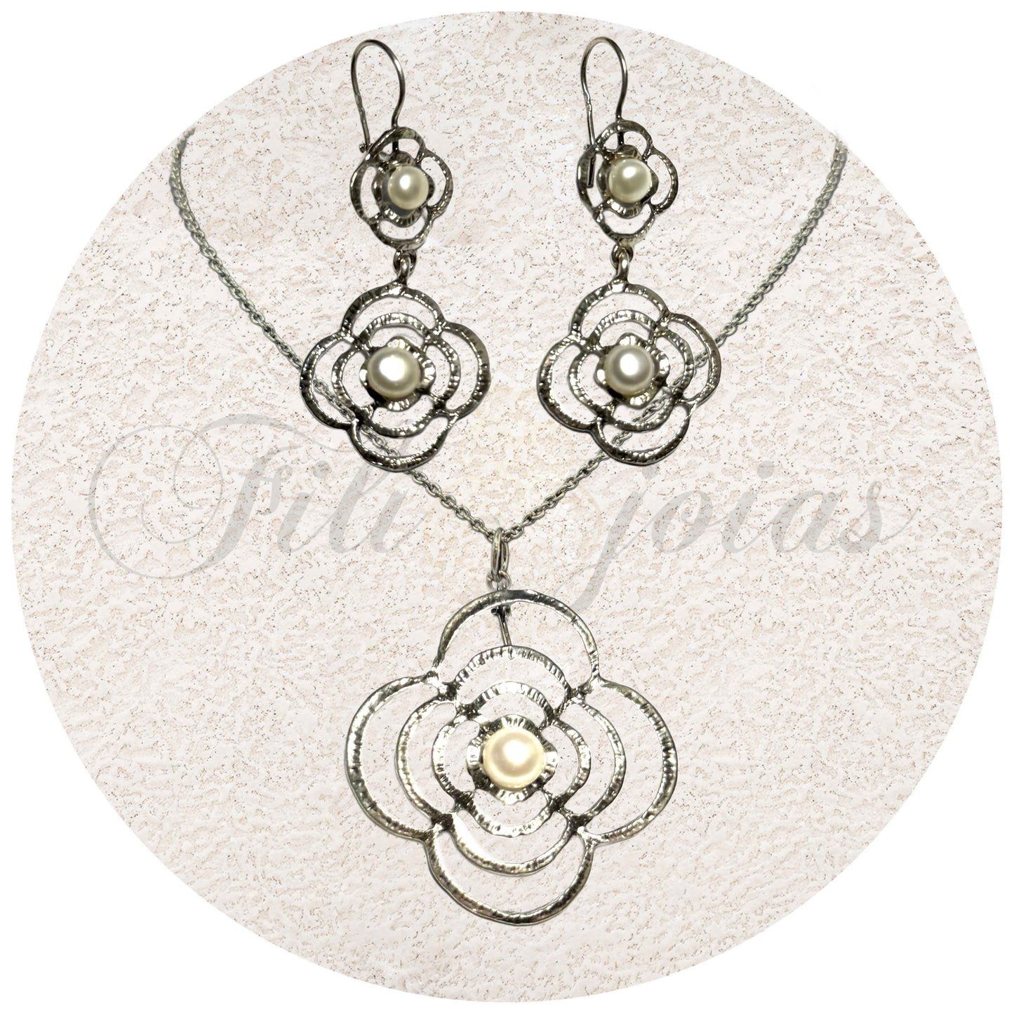 Conjunto Flor de pérola