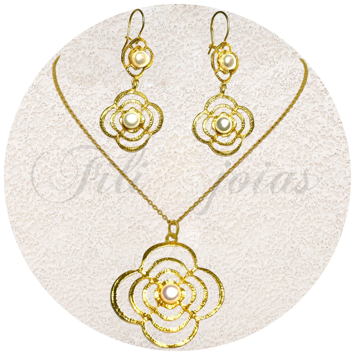 Conjunto Flor de pérola