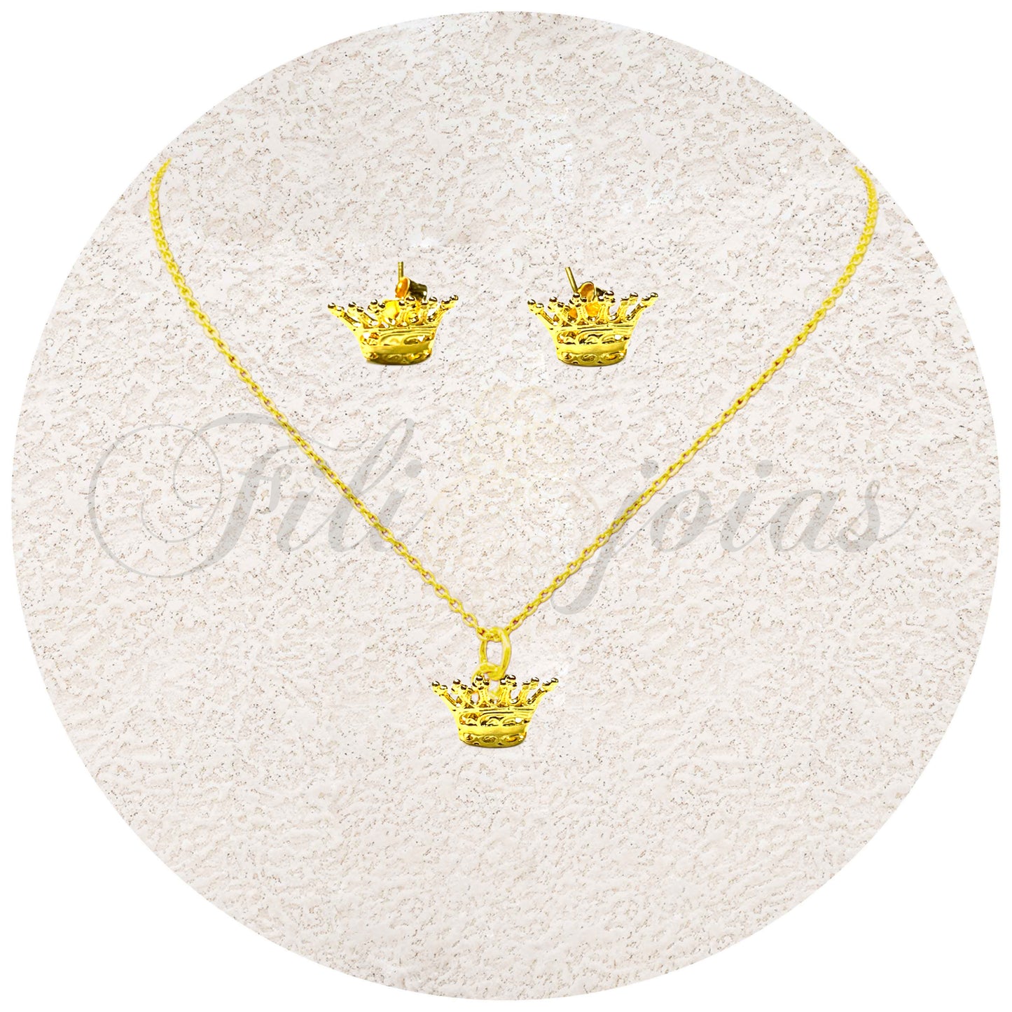 Conjunto Coroas de Filigrana