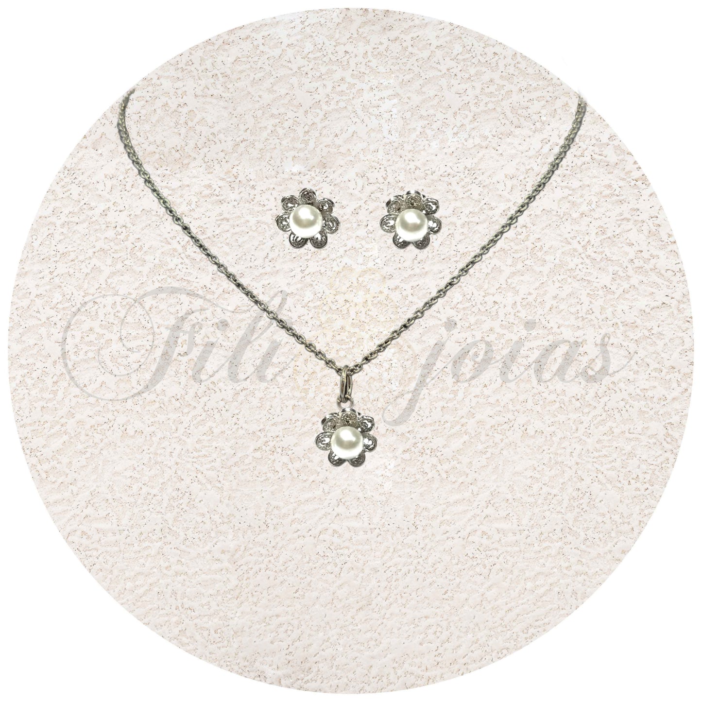 Conjunto Flor de Pérola