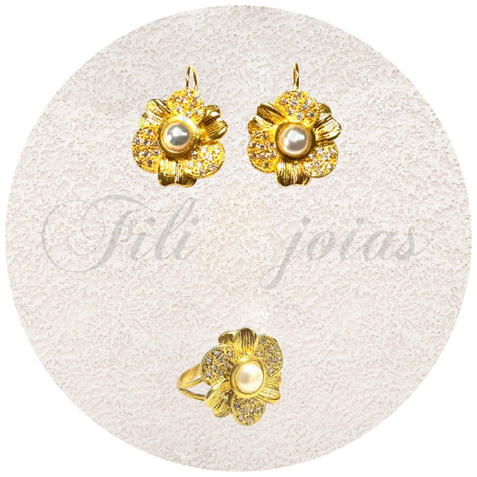 Conjunto Flor de Zircónias