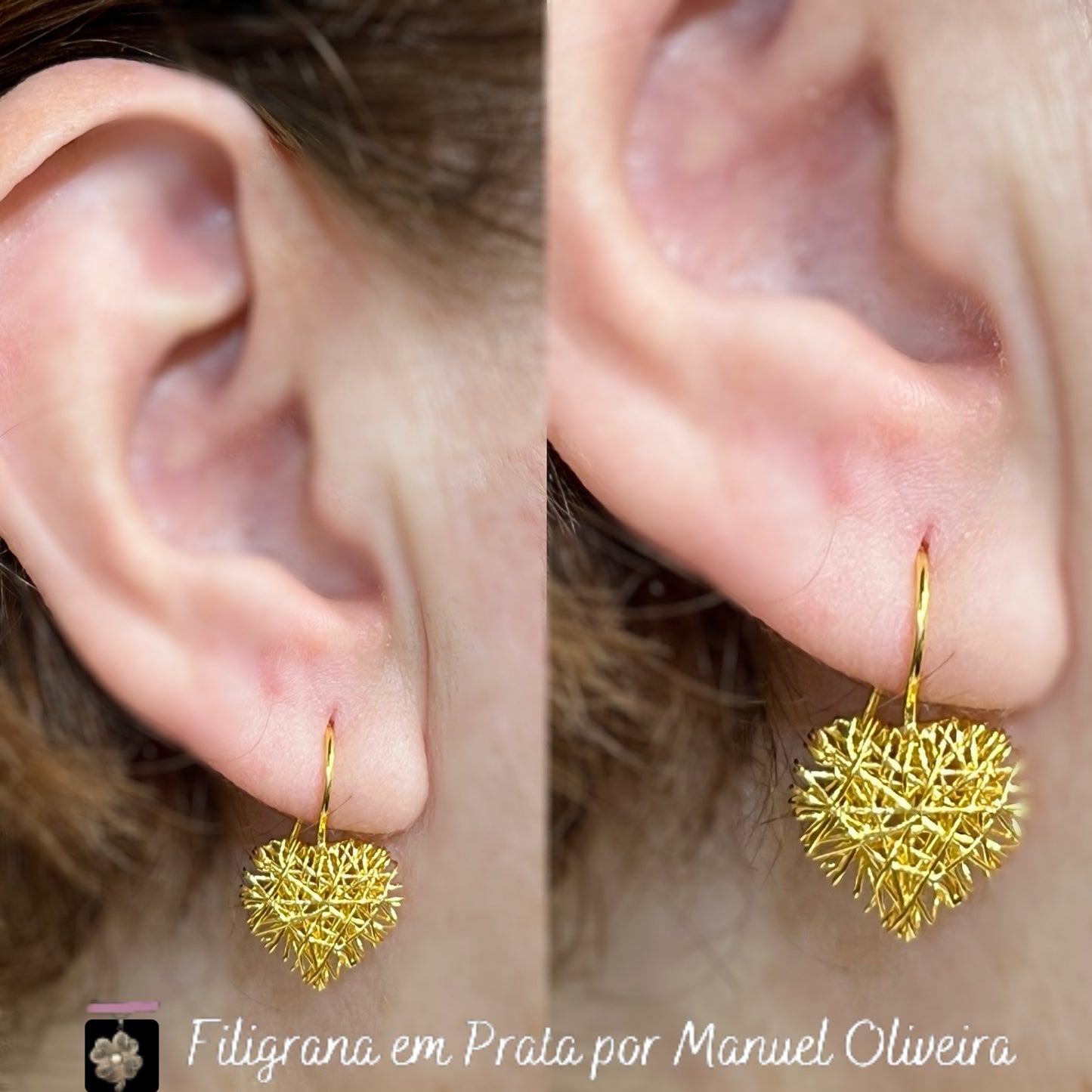 Brinco Coração rendado