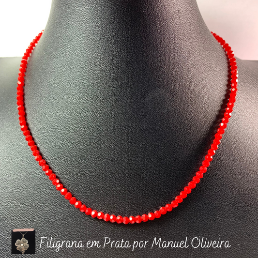 Colar Pedra Cor Rubi Lapidada