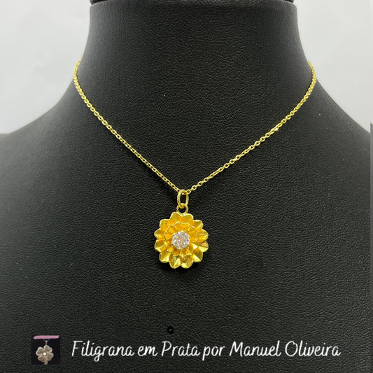 Medalha Flor de brilho