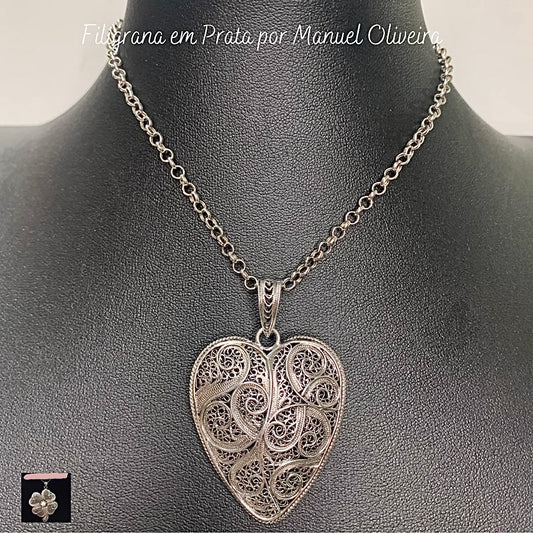 Medalha Coração de Filigrana Duplo