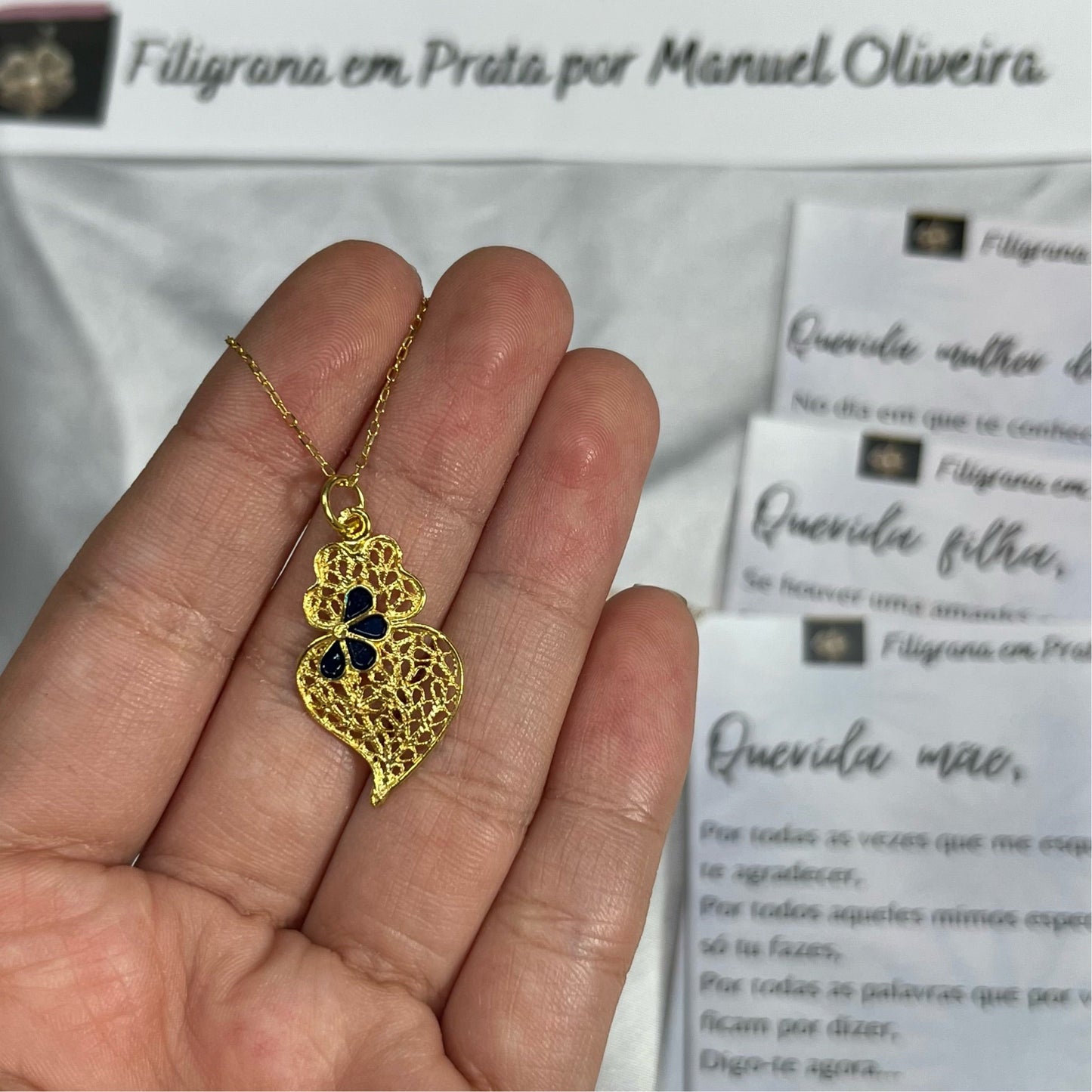 Medalha Coração de Viana Esmaltado