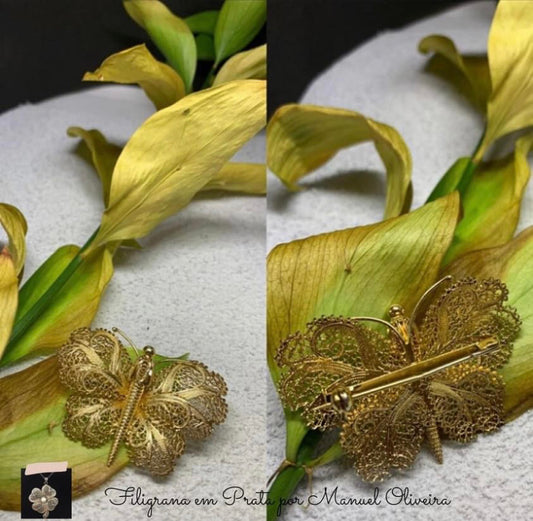 Alfinete Borboleta de Filigrana