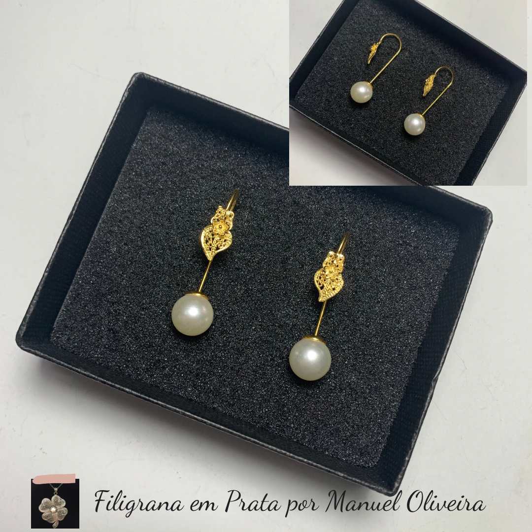 Brinco Coração Viana de Pérola