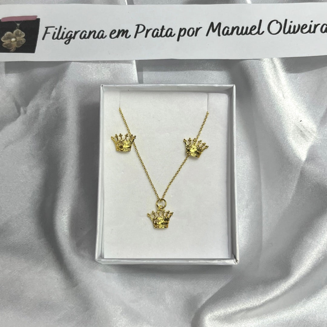 Conjunto Coroas de Filigrana