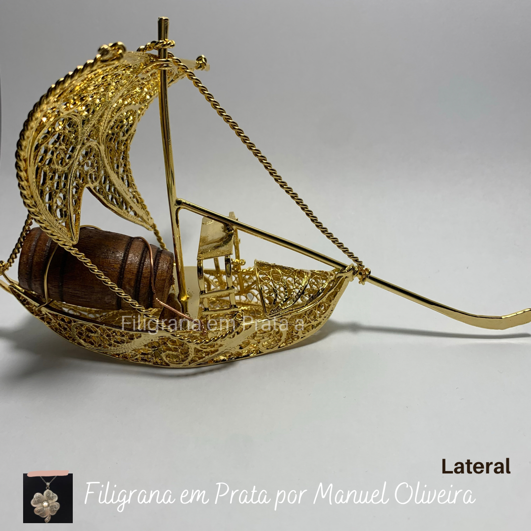 Barco Rabelo em filigrana 100% manual