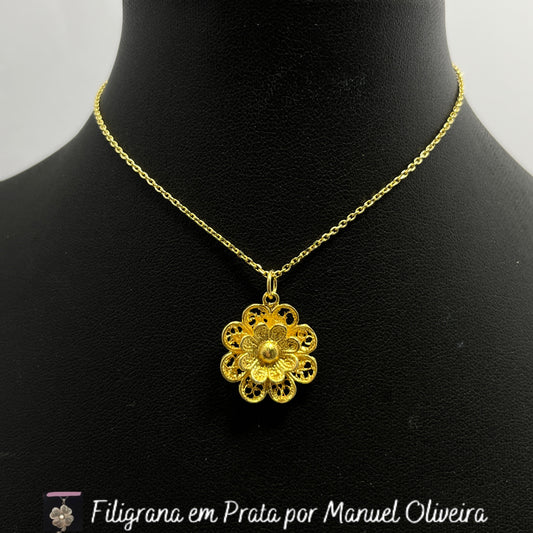 Medalha Flor Dupla de Filigrana