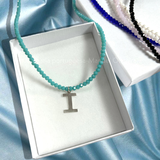 Colar de Pedras Turquesa com Letra